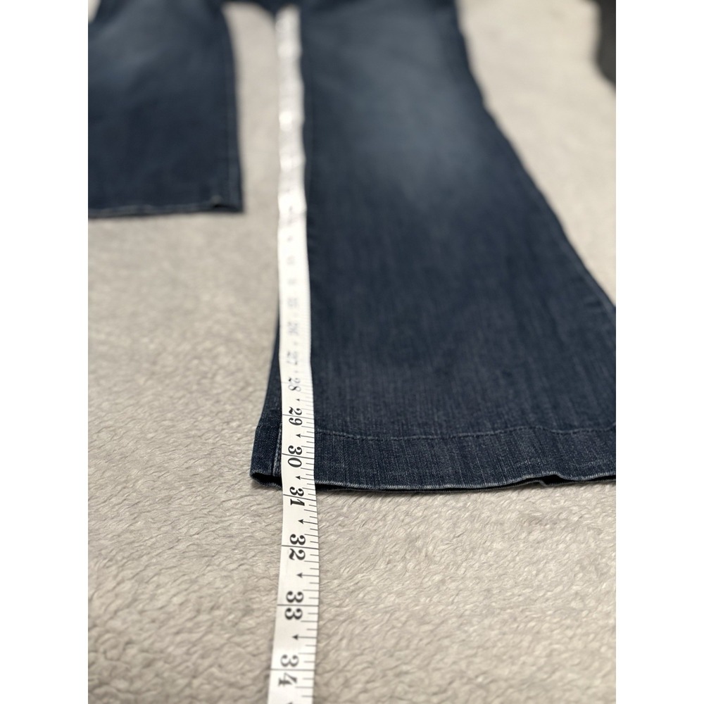 7 For All Mankind Dojo Flared Jeans Womens 30x30 Blue Denim Rise Boho Y2K - Picture 3 of 9